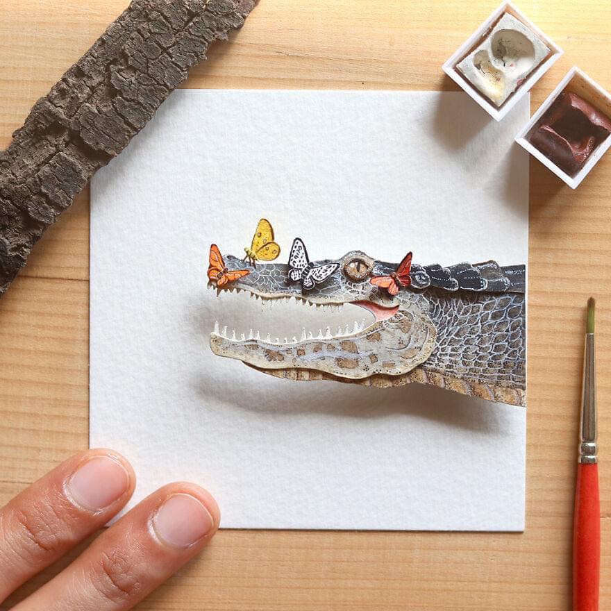 mô hình giấy cá sấu